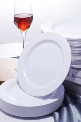 Beyaz Sert Plastik Parti Tabağı 26 cm 10'lu | Tek Kullanımlık - 2