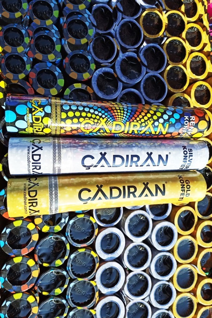 Beysüs 3 Lü Konfeti Renkli Karnaval Altın Gold Gümüş Gri Çevirmeli 30cm - 3