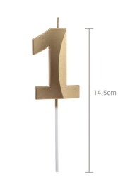 Beysüs Altın Rengi 1 Rakam Pasta Mumu - 2