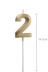 Beysüs Altın Rengi 2 Rakam Pasta Mumu - 2