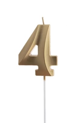 Beysüs Altın Rengi 4 Rakam Pasta Mumu - 1