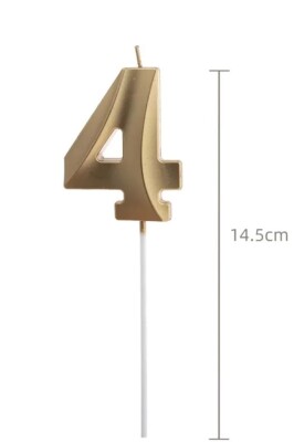 Beysüs Altın Rengi 4 Rakam Pasta Mumu - 2