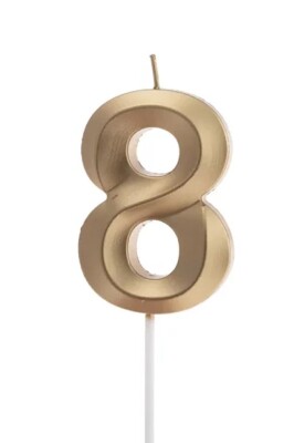 Beysüs Altın Rengi 8 Rakam Pasta Mumu - 1