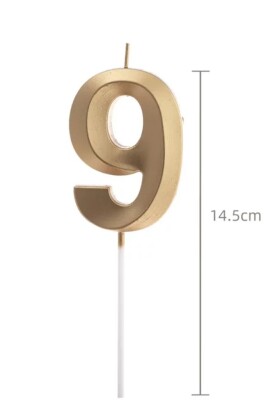 Beysüs Altın Rengi 9 Rakam Pasta Mumu - 2