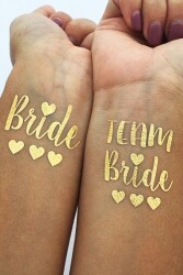 Beysüs Bride To Be Gold Altın Renk Geçici Dövme 1 Bride 5 Team Bride Bekarlığa Veda Partisi - 2