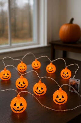 Beysüs Cadılar Bayramı Halloween 10'lu Balkabağı Led Işık - 4