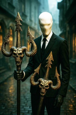 Beysüs Cadılar Bayramı Halloween 3 Uçlu Boynuzlu Mızrak Asa - 2
