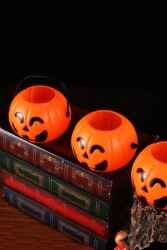 Beysüs Cadılar Bayramı Halloween Balkabağı Mini Şeker Kovası 6 Lı - Beysüs