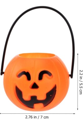 Beysüs Cadılar Bayramı Halloween Balkabağı Mini Şeker Kovası 6 Lı - 4
