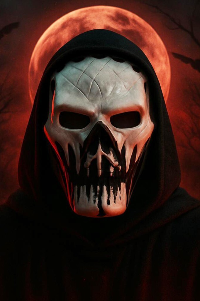 Beysüs Cadılar Bayramı Halloween Dark Fang Maske Siyah Beyaz - 4