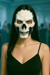Beysüs Cadılar Bayramı Halloween Dark Fang Maske Siyah Beyaz - 2