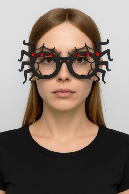 Beysüs Cadılar Bayramı Halloween Gözlük Örümcek Desenli - 1