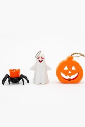 Beysüs Cadılar Bayramı Halloween Işıklı Masa Süsü 3'lü Set Balkabağı Hayalet Örümcek - Beysüs