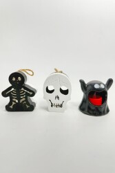 Beysüs Cadılar Bayramı Halloween Işıklı Masa Süsü 3'lü Set İskelet Hayalet Kurukafa - 2