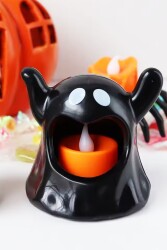 Beysüs Cadılar Bayramı Halloween Işıklı Masa Süsü 3'lü Set İskelet Hayalet Kurukafa - 4