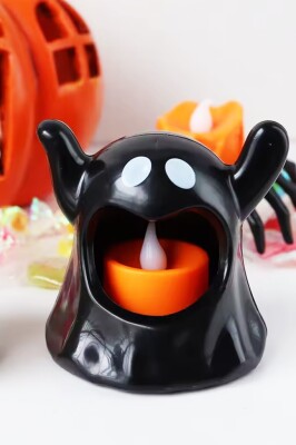 Beysüs Cadılar Bayramı Halloween Işıklı Masa Süsü 3'lü Set İskelet Hayalet Kurukafa - 4