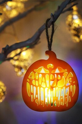 Beysüs Cadılar Bayramı Halloween Işıklı Masa Süsü Balkabağı Turuncu - 2