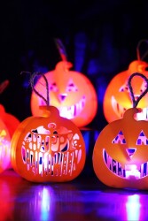 Beysüs Cadılar Bayramı Halloween Işıklı Masa Süsü Balkabağı Turuncu - 3