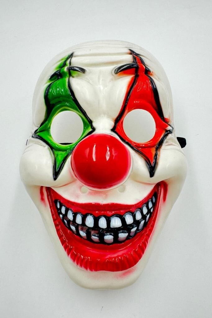 Beysüs Cadılar Bayramı Halloween Maske Palyaço Kırmızı Yeşil - 7