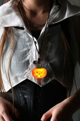 Beysüs Cadılar Bayramı Halloween Pilli Balkabağı Kolye 3 lü - 2