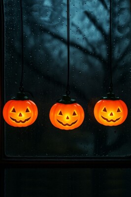 Beysüs Cadılar Bayramı Halloween Pilli Balkabağı Kolye 3 lü - 3