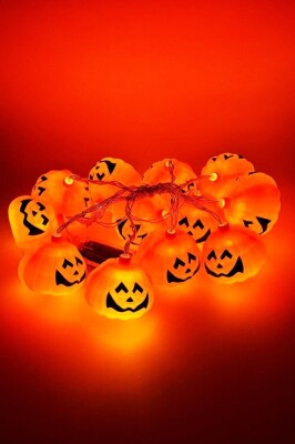Beysüs Cadılar Bayramı Halloween Pilli Balkabağı Led 12 li - 2