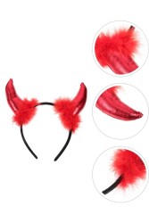 Beysüs Cadılar Bayramı Halloween Tac Boynuz Kırmızı - 4