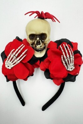 Beysüs Cadılar Bayramı Halloween Tac Gül Elli Örümcekli İskelet - 3