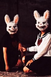 Beysüs Cadılar Bayramı Halloween Tüylü Tavşan Maskesi - 2