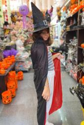 Beysüs Cadılar Bayramı Halloween Yetişkin Pelerin Şapka Set Siyah Kırmızı - Beysüs