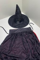 Beysüs Cadılar Bayramı Halloween Yetişkin Pelerin Şapka Set Siyah Kırmızı - 4