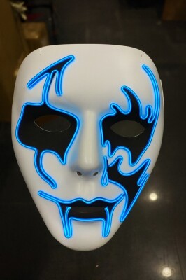 Beysüs Cadılar Bayramı Maske Halloween Neon Inferno Işıklı Mavi - 4