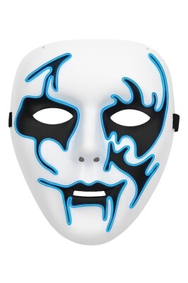 Beysüs Cadılar Bayramı Maske Halloween Neon Inferno Işıklı Mavi - 5