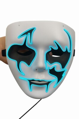 Beysüs Cadılar Bayramı Maske Halloween Neon Inferno Işıklı Mavi - 6