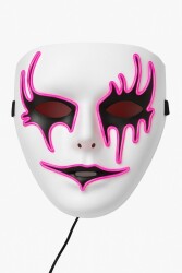 Beysüs Cadılar Bayramı Maske Halloween Neon Inferno Işıklı Pembe - 4