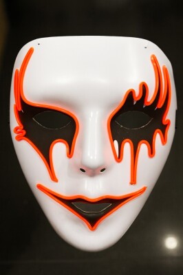 Beysüs Cadılar Bayramı Maske Halloween Neon Inferno Işıklı Turuncu - 2