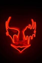 Beysüs Cadılar Bayramı Maske Halloween Neon Inferno Işıklı Turuncu - 4