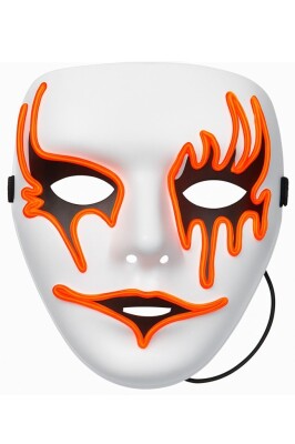 Beysüs Cadılar Bayramı Maske Halloween Neon Inferno Işıklı Turuncu - 5
