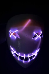 Beysüs Cadılar Bayramı Maske Halloween Neon Specter Işıklı Lila - 3