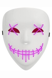 Beysüs Cadılar Bayramı Maske Halloween Neon Specter Işıklı Lila - 5