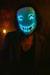 Beysüs Cadılar Bayramı Maske Halloween Neon Specter Işıklı Mavi - Beysüs