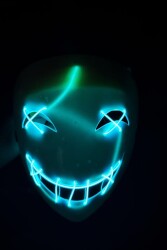 Beysüs Cadılar Bayramı Maske Halloween Neon Specter Işıklı Mavi - 2