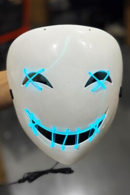 Beysüs Cadılar Bayramı Maske Halloween Neon Specter Işıklı Mavi - 3