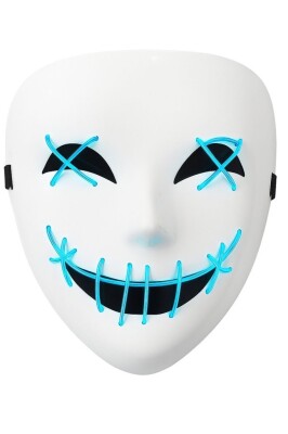 Beysüs Cadılar Bayramı Maske Halloween Neon Specter Işıklı Mavi - 4