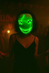Beysüs Cadılar Bayramı Maske Halloween Neon Specter Işıklı Yeşil - Beysüs