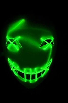 Beysüs Cadılar Bayramı Maske Halloween Neon Specter Işıklı Yeşil - 3