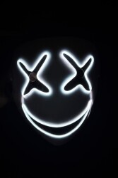 Beysüs Cadılar Bayramı Maske Halloween Neon X-Grin Işıklı Beyaz - 3