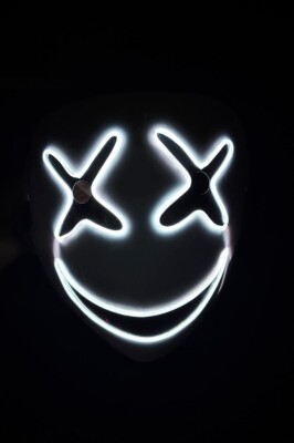 Beysüs Cadılar Bayramı Maske Halloween Neon X-Grin Işıklı Beyaz - 3
