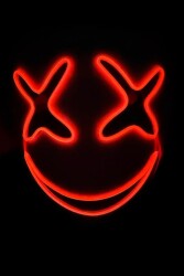 Beysüs Cadılar Bayramı Maske Halloween Neon X-Grin Işıklı Turuncu - 2