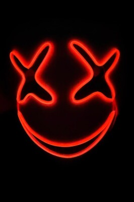 Beysüs Cadılar Bayramı Maske Halloween Neon X-Grin Işıklı Turuncu - 2